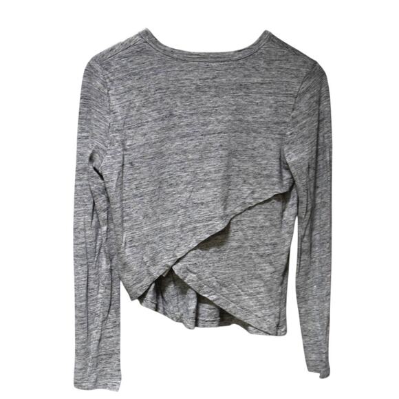 A.L.C. Heather Gray Long Sleeve Asymmetric Hem Top Size M - Picture 3 of 3